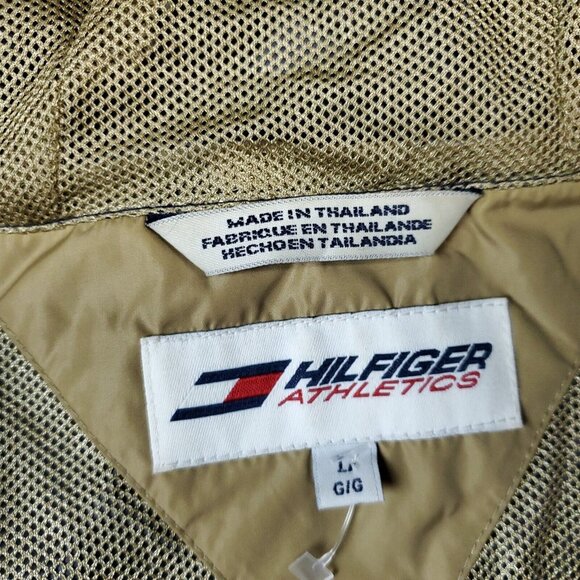 VINTAGE Tommy Hilfiger Nylon Vest Jacket Mens L Large Blue Nylon Hoodie Zip - Picture 3 of 9